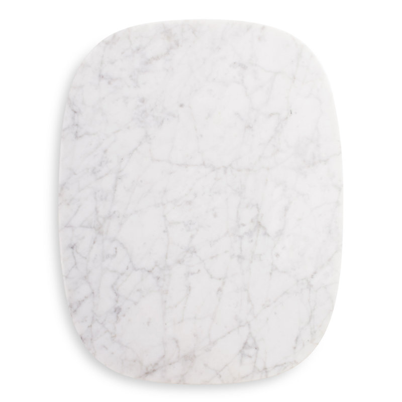 Delicious Oval Marble Tray, 1" H x 16" W x 13" D, White Marble