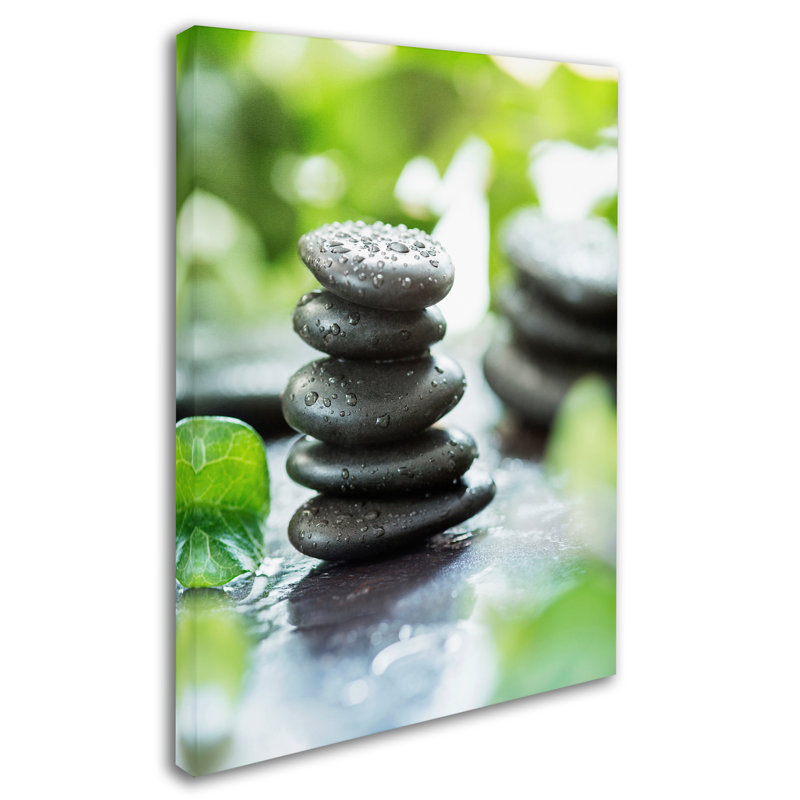Art mural sur toile tendue - "Zen Pebbles" par Joanna pour le salon, la chambre à coucher ou le bureau - 24 x 32