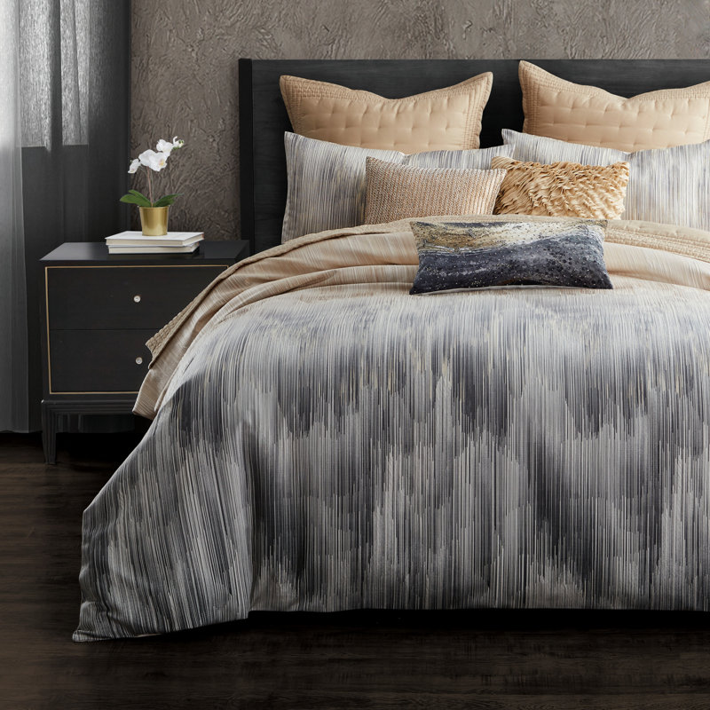 Donna Karan Home Ember Duvet Charcoal, King Duvet Cover