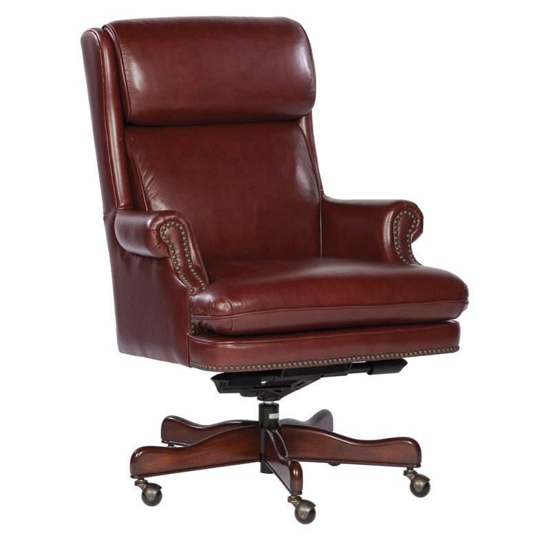Anabelle Leather Swivel Executive Chair, Red