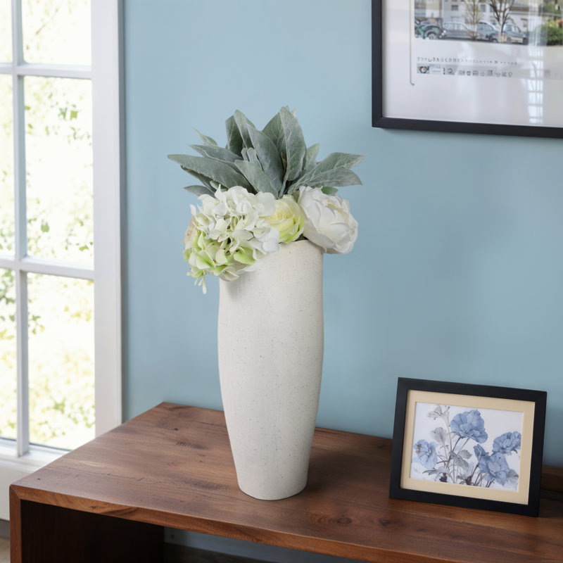 Vase Ceramic and Stoneware Coastal Style with Organic Rim and Speckled Texture for Modern Handmade Look Accent Decor