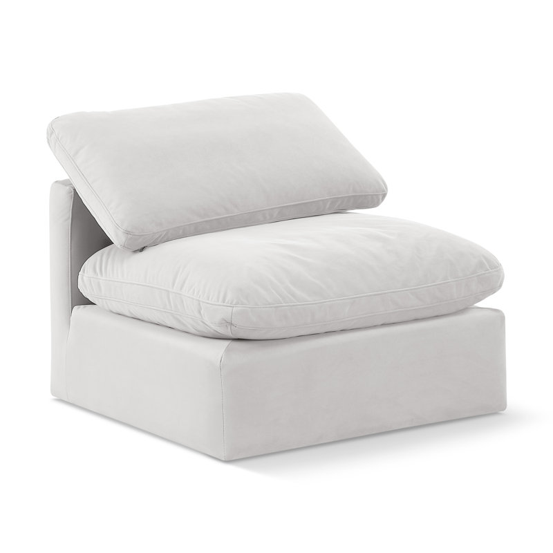 Fauteuil modulaire rembourré Musheerah Indulge, Velours crème