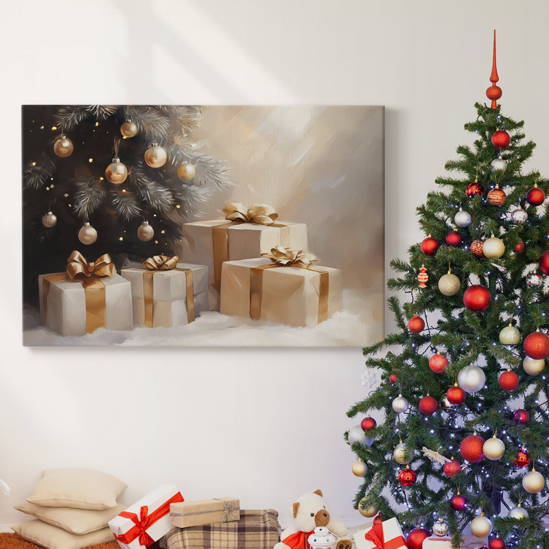 Art des Fêtes de Noël - Toile tendue avec châssis - Série 3-Cxxvi, H 12 po x l 18 po
