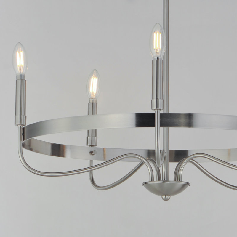 Frankie-Single-Tier Chandelier, Satin Nickel