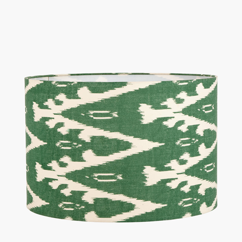 Cotton Drum Lamp Shade ( Uno ), 23cm H x 35cm W x  35cm D, Green