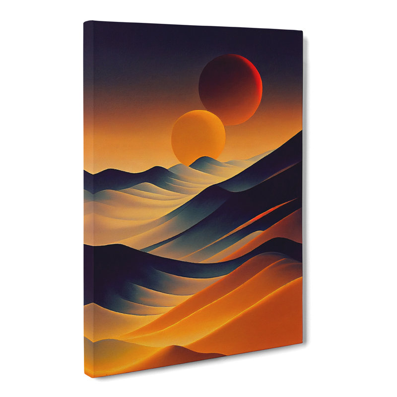 Dolins Sunset Field Painting - Wrapped Canvas, 50cm H x 35cm W