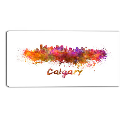 Calgary horizon cityscape, reproduction d’art sur toile tendue