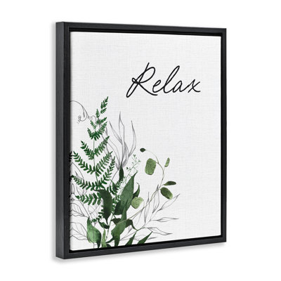 Relax Ferns & Botanicals Floating Frame, design by Lettered and Lined