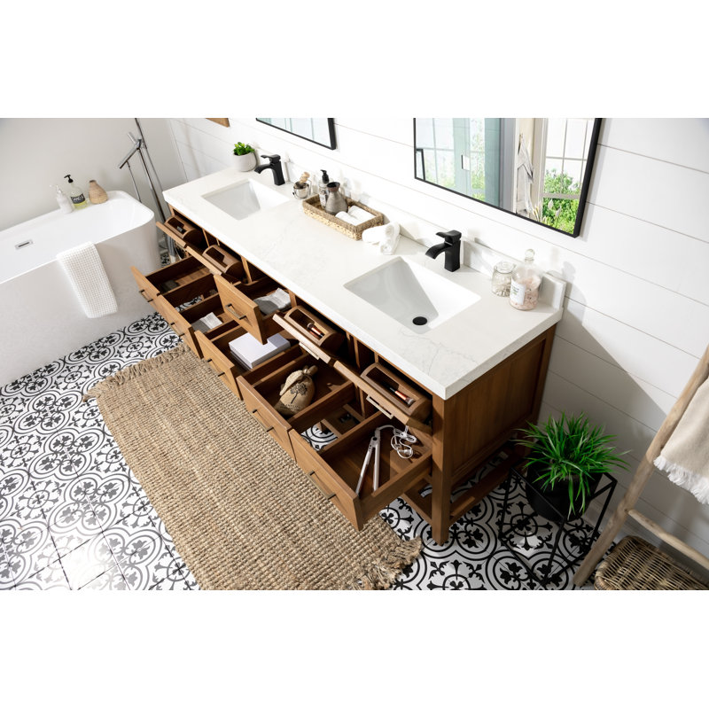 Ensemble de meuble-lavabo double 84 po, Marron, Empira