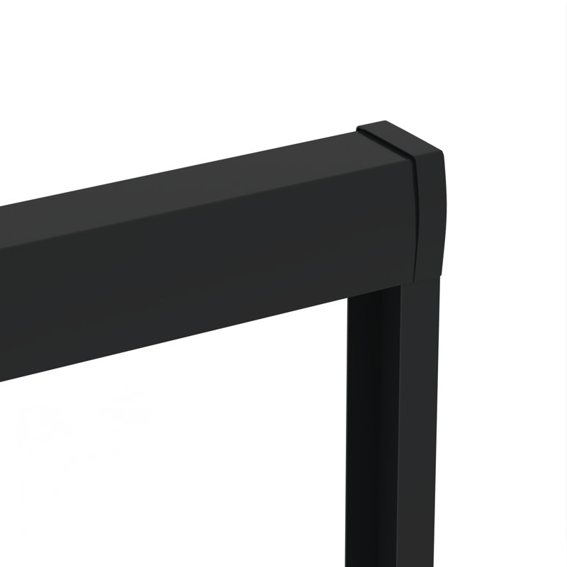Porte de douche à double cadre coulissante l 44 à 48 po x H 72 po, verre trempé 1/4 po, noir mat