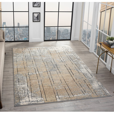Tapis à motif géométrique abstrait à motif géométrique de la collection Arneson