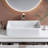 White Rectangular Ceramic Bathroom Vessel Sink With Drain Assembly