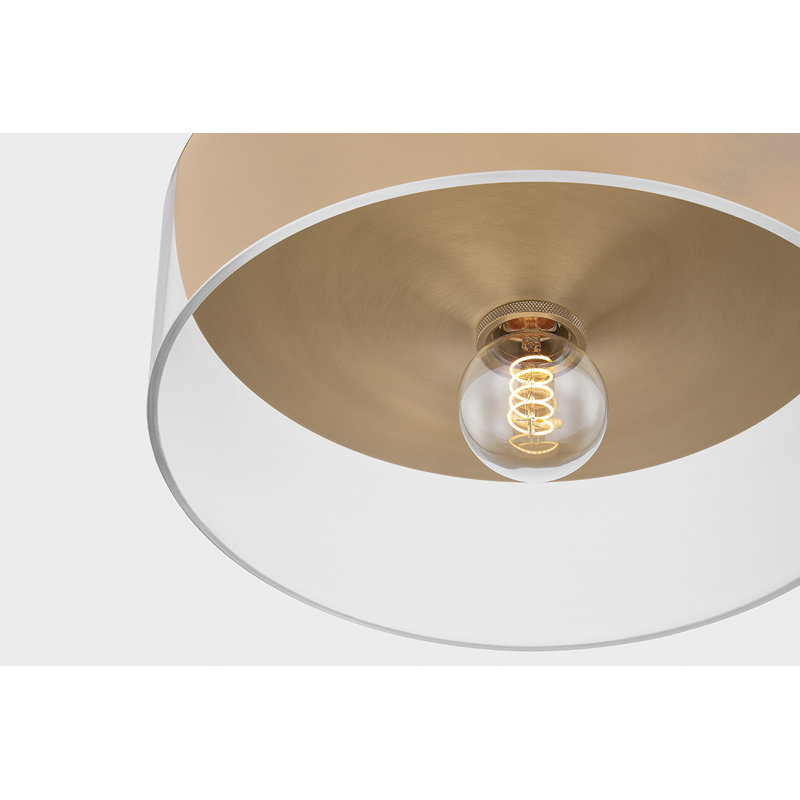Troy Lighting Killian 16 inch wide 1 Light Flush Mount in Patina Brass