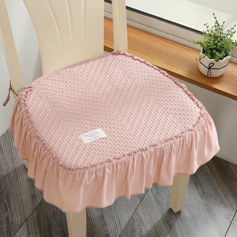 Fabric Chair Pads All Seasons Cushions Home Thin Washable Dining Chair Pads Stool Pads, Pink