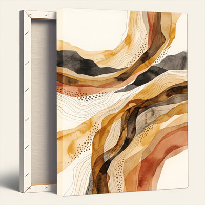 Ensemble de 1 tableau sur toile aux tons naturels