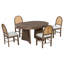 Ensemble de table de salle à manger 5 pièces pour 4 personnes, ensemble de table de salle à manger extensible avec 4 chaises rembourrées, table de cuisine et ensemble de chaises pour la salle à manger et la cuisine (noyer et beige)