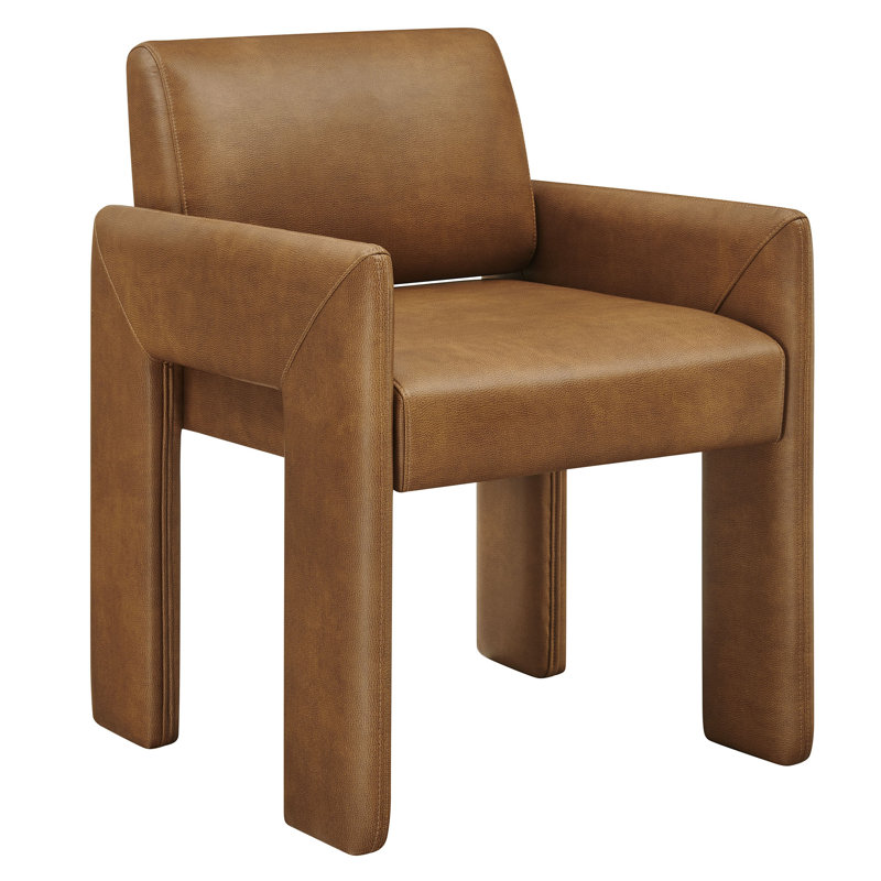 Daven Vegan Leather Dining Armchair In Canyon, Canyon