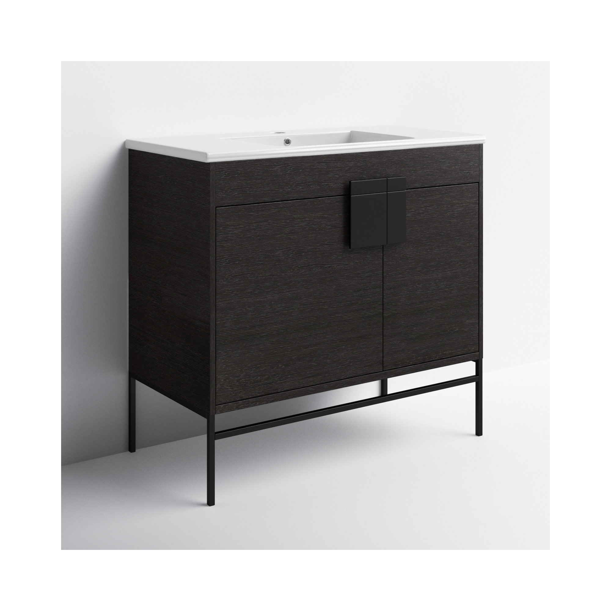 Maisie 36'' Single Bathroom Vanity, Black Matte, Black