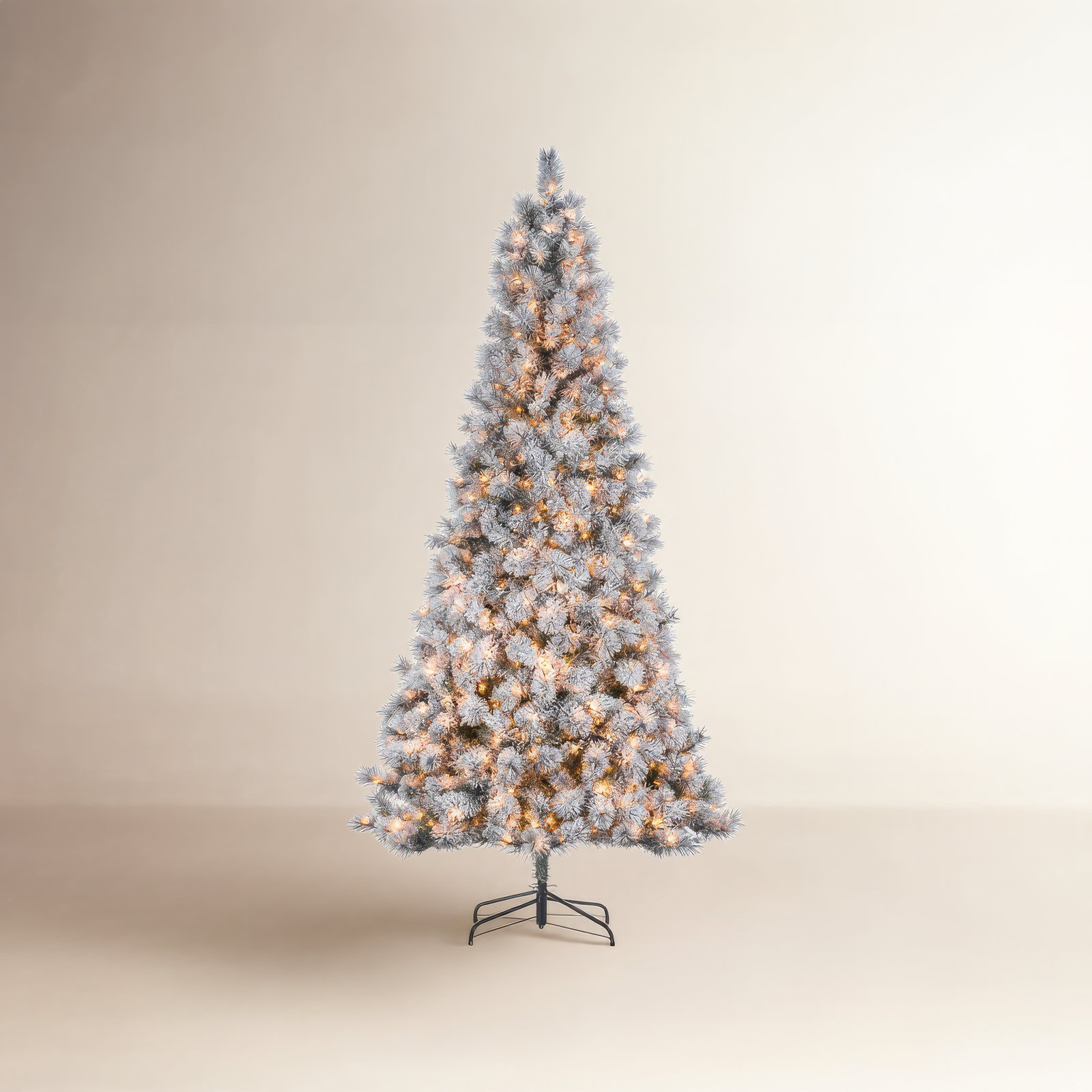 Lighted Artificial Pine Christmas Tree, 9'