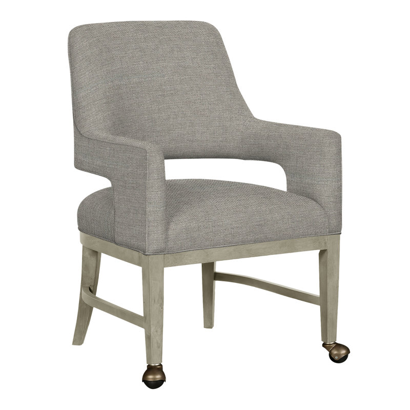 Chaise avec accoudoirs Josie Grande, Polyester 3152 Lin, Amande chamois
