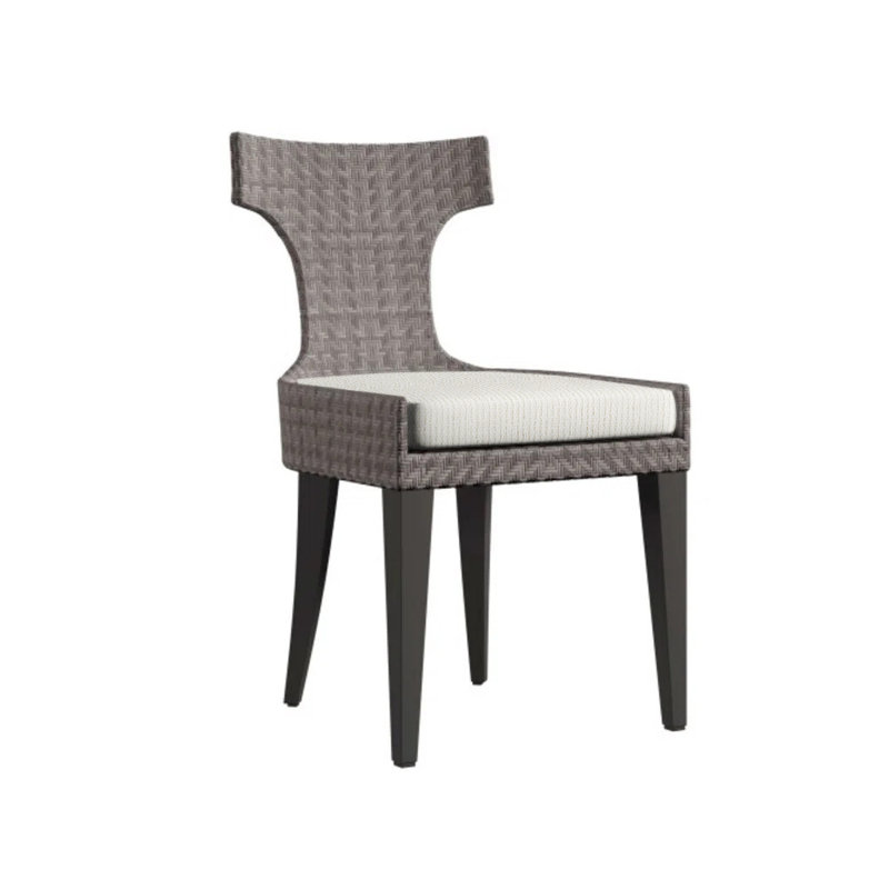 Sarasota Patio Dining Side Chair with Cushion, Cream Outdoor Poly 6070-002