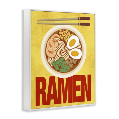 Bright Ramen & Chopsticks Framed Giclee, design by Marcus Prime