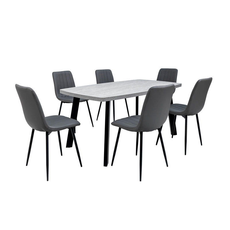 Rimini Metal Base Dining Table, 76cm H x 160cm L x 80cm W