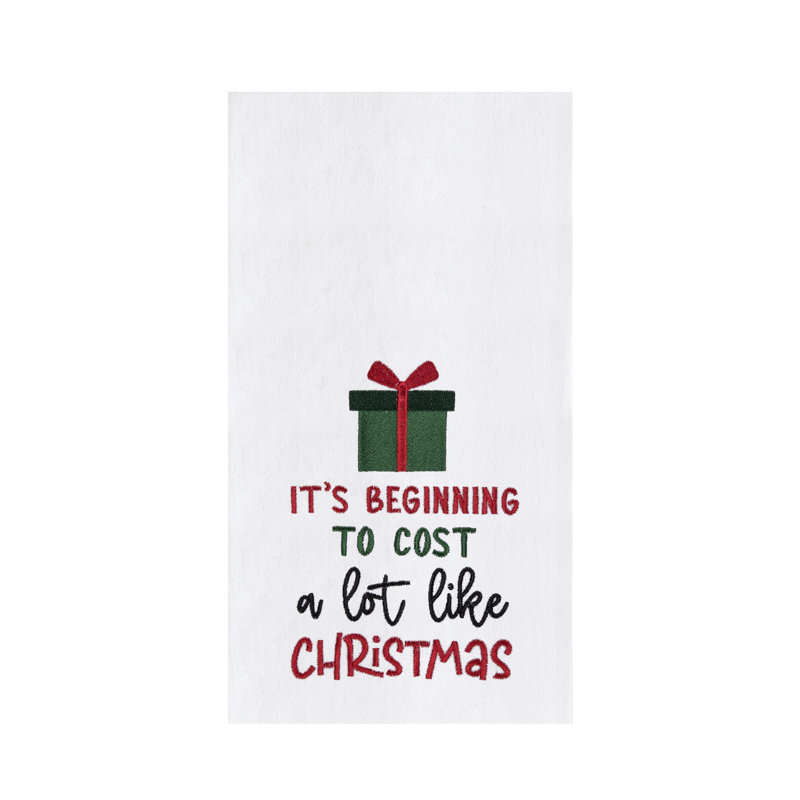 Serviette de cadeau brodée «Cost Like Christmas»