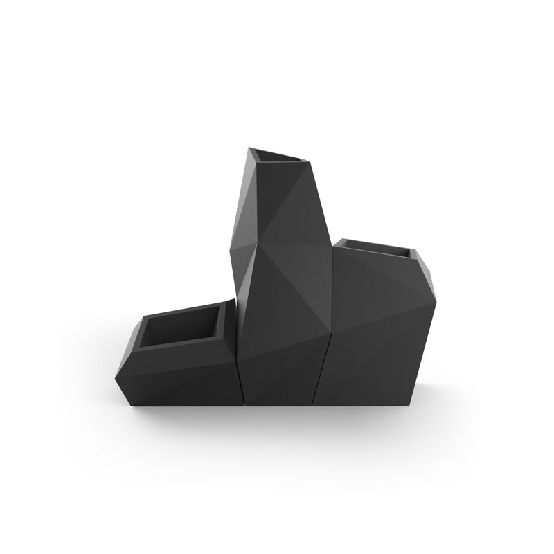 Faz Pot Planter, 39.25" H x 36.25" W x 30.25" D, Black