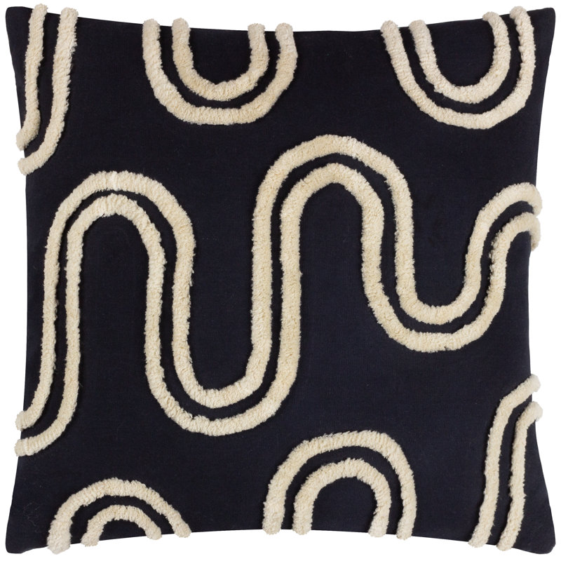 Cebria Abstract Square Cushion, Black/White