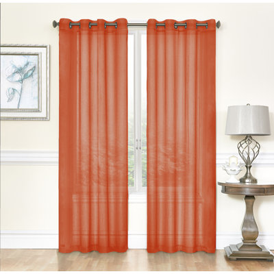 Meyersdale Elegant Solid Sheer Grommet Curtain Panels