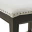 Tabouret de comptoir 27,42 po - structure en bois gris foncé, revêtement crème, garniture cloutée, siège d'une capacité de 300 lb, capacité maximale de 300 lb-1445880923