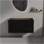 Meuble-lavabo mural en noyer avec tiroirs noirs doux SANS lavabo, armoire de salle de bain murale flottante pour salle de bain moderne, KD