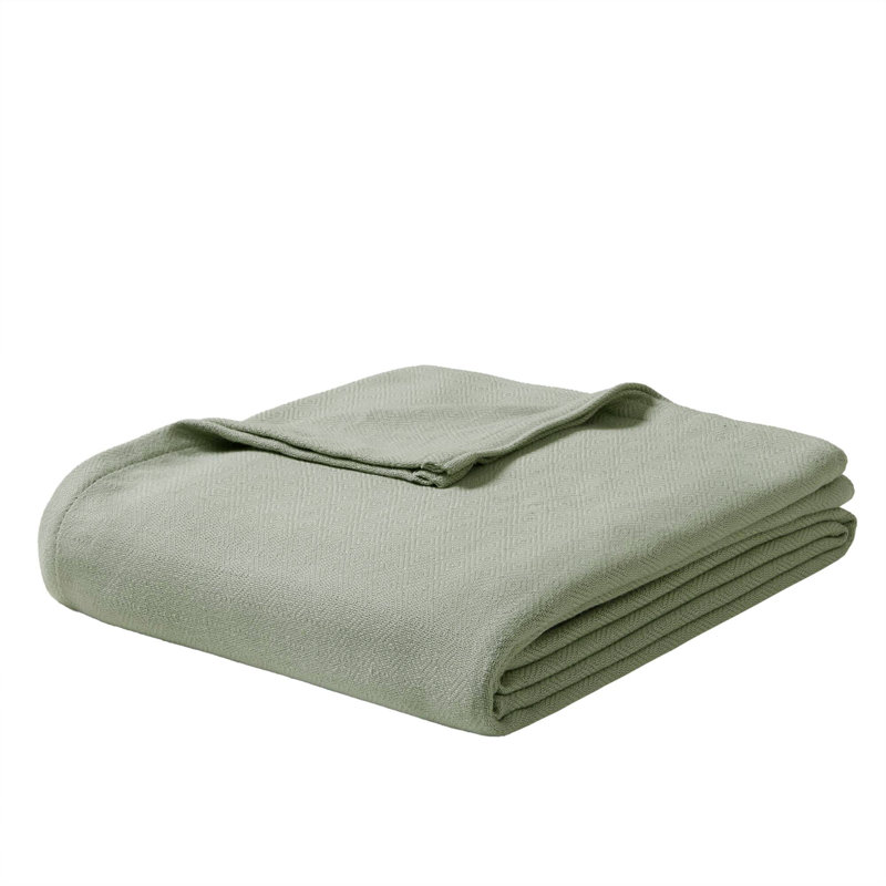 Couverture en coton, Vert sauge, Double