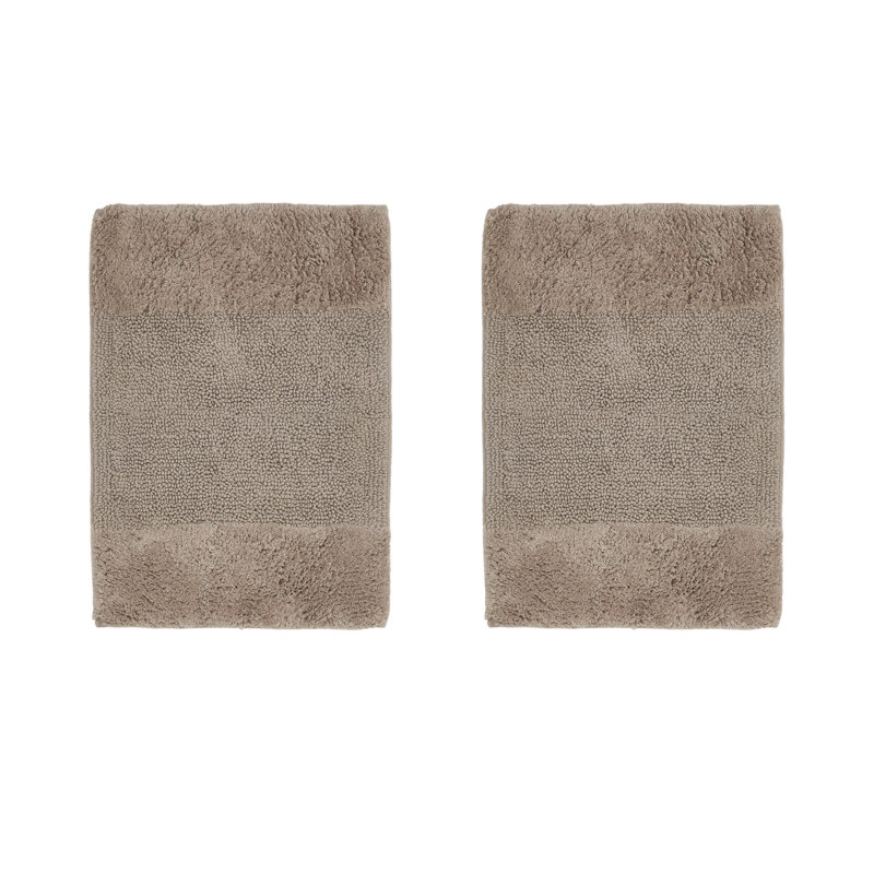 Makaylynn Premium 100% Cotton 2155 GSM 2-Piece Bath Rug Set, OEKO-TEX® Certified, Non-Slip Spray Latex Backing, Plush Tufted, Super Absorbent, Machine Washable Bathroom Rugs, Beige