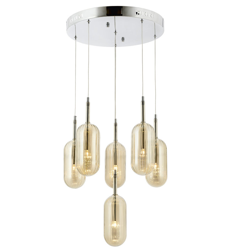 Luminaire suspendu en grappe à 6 lumières