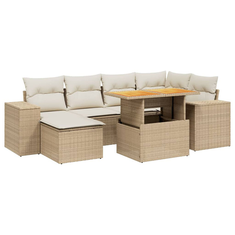  Ensemble de canapé de jardin beige, Beige