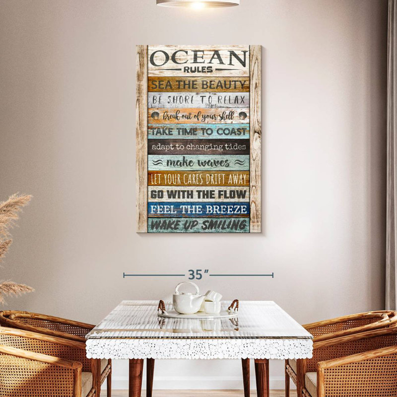 Kema Ocean Rules, typographie, H 45 po x l 30 po