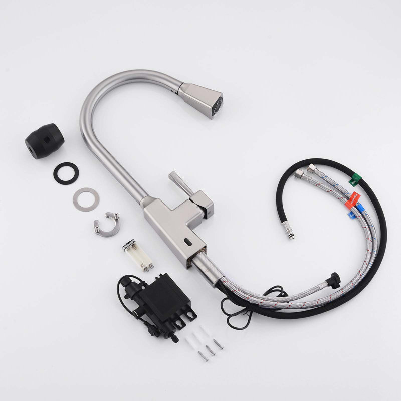 HOOSENG Pull Down Touchless Kitchen Faucet, Brushed Nickel