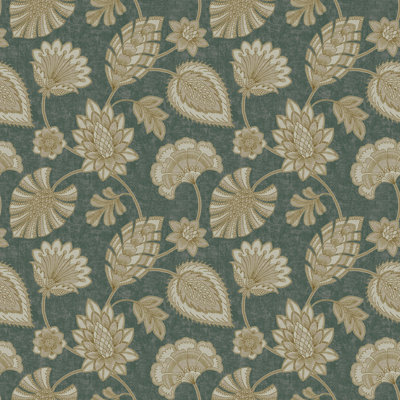Elegance Collection Flower Fan Sheen Finish Wallpaper Roll
