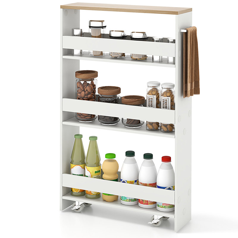 Wood Bar Cart, Natural Wood