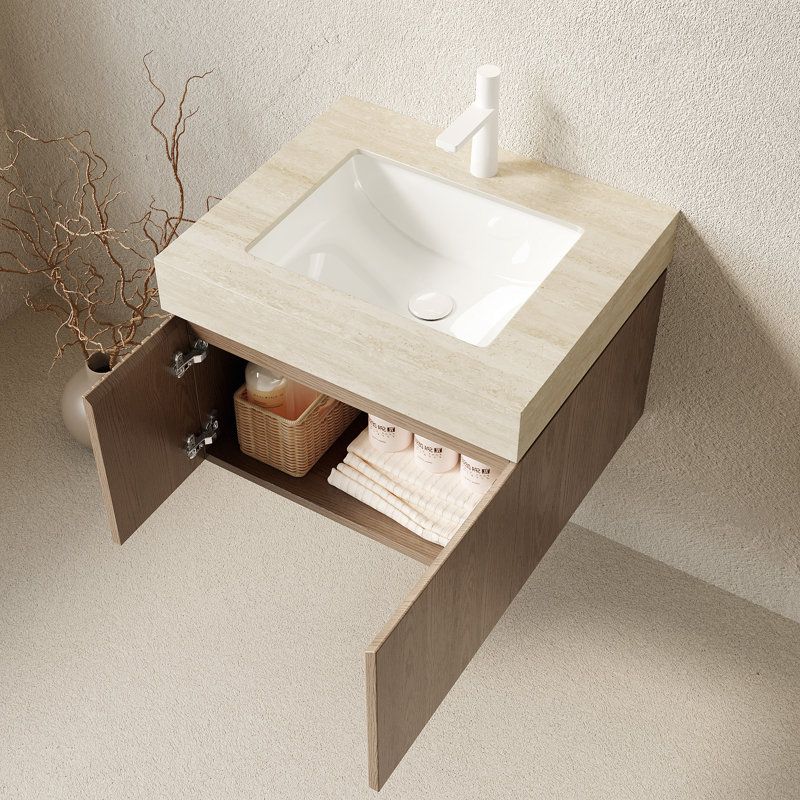 Meuble-lavabo 24 po, Marron clair, Beige, Monotrou