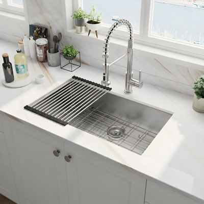 30"x18"x9" 16 Gauge Undermount SUS304 Stainless Steel Single Bowl Kitchen Sink