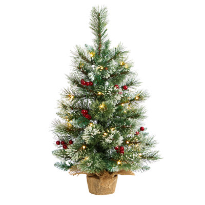 Snow Tipped Pine and Berry Artificial Christmas Tree