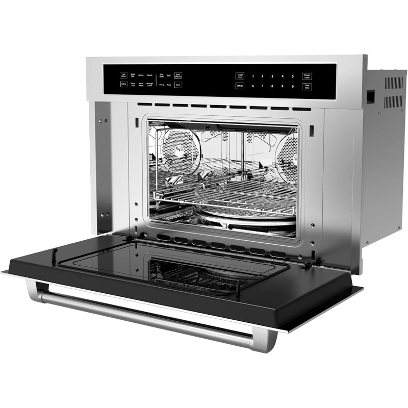 Four à convection à micro-ondes intégré de 30 po avec friteuse à air, acier inoxydable 1,6 pi cu, commande tactile, verrou de sécurité pour enfants, porte rabattable, modes de cuisson multiples