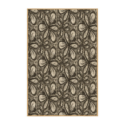 Tapis brun en laine florale Guillory