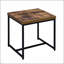 Table de bout rectangulaire en chêne patiné et noir avec charme rustique et fonctionnalité moderne, parfaite pour les petits espaces