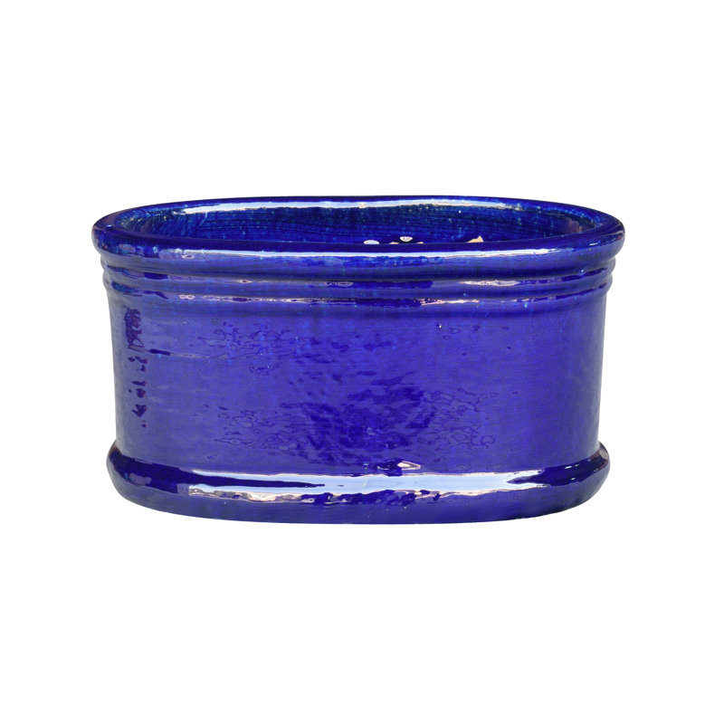 17 in. Oval Trough - Cobalt Blue, 9.25" H x 17" W x 9.25" D, Cobalt Blue