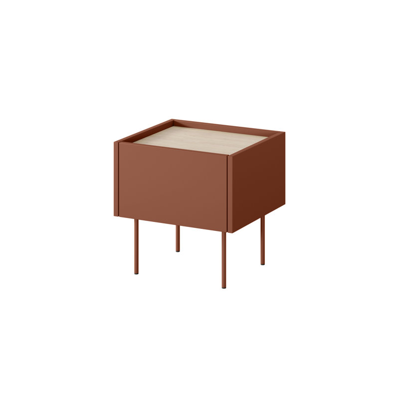 Cartegena 45cm W Laminate Bedside Table, Red