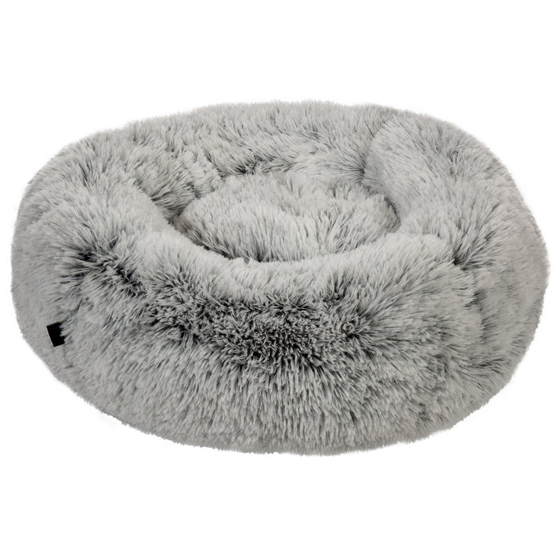 Serta Round Long Pile Pet Bed, Gris